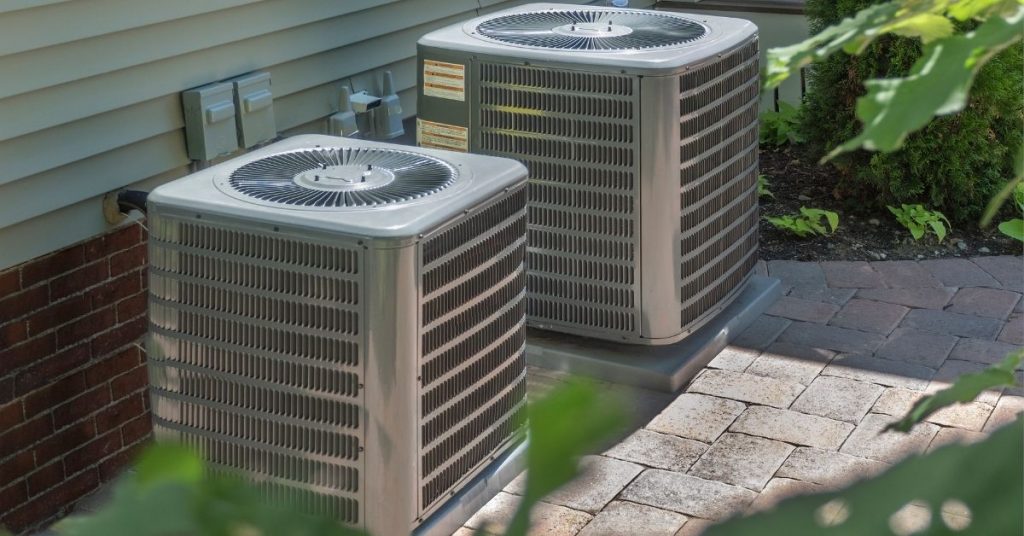 Heating and air conditioning units in a Sacramento home.